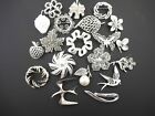 Sarah Coventry 20 Piece Vintage Silver Tone Signed Brooch Pin Lot Collection