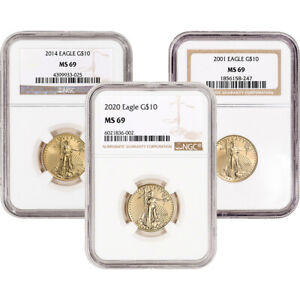 American Gold Eagle 1/4 oz $10 - NGC MS69 Random Date and Label