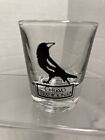 Vintage Cuervo Tradicional Clear w/ Black Crow Shot Glass  2.25