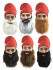 Adults Garden Gnome Dwarf Faux Fur Cosplay Fancy Dress Beard & Hat Accessory