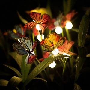 Solar Garden Lights Outdoor, Swaying Butterfly Lights, Decorative Waterproof Lig