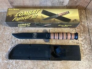 Frost Cutlery Combat Fighter 3 III Bowie Knife ENGRAVED USMC 16-012 with Sheath