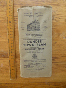 Vintage Dundee Town Plan including Broughty Ferry tramway bus routes map