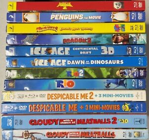 Animated Blu-Ray 12 Movie Lot (All With Slipcovers) ~No Digital~ Rio, Ice Age