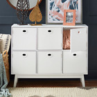 Storage Cabinet 6 Door Modern White Living Bed Room Dresser Craft Hobby Organize