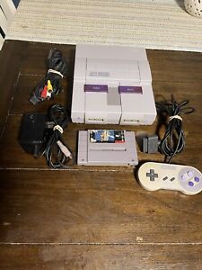 Nintendo SNES Console - Gray Bundle with Super Mario, Tested & Works! See Photos