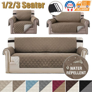 Quilted Sofa Cover Water Resistant Furniture Pet Protector Throw Sofa Slip Cover