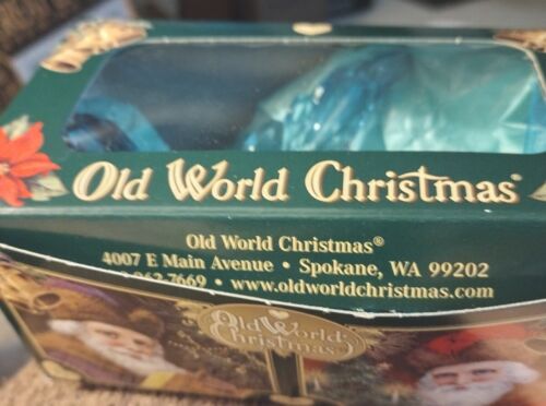 Old World Christmas Sparkling Snowbird Blue Glass  OWC Boxed Ornament