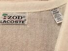 Lacost Izod Mens Vintage White Cardigan Xl Custom Embroidered