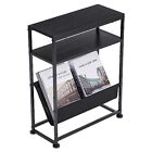 Narrow End Table for Small Spaces - Slim Side Table with Magazine Holder,2 in...