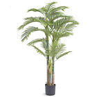 6.5 Feet Artificial Golden Cane Palm Tree Faux Plant Indoor Outdoor Home Decor