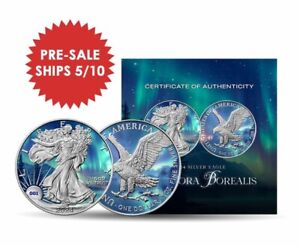 2024 US Mint Silver Eagle Northern Lights Edition Coin 1 oz Silver in capsule :