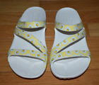 Crocs Kadee White With Yellow Daisy Strappy Slide Sandals Size 8 w
