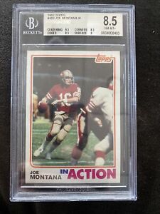 1982 Topps Joe Montana In Action #489 BGS 8.5 San Francisco 49ers .5 Away 9.5 /9