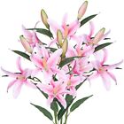 Lilies Artificial Flowers Bulk 30” Long Stems Silk Bouquet for Home Decoration