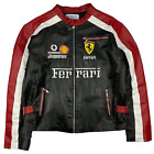 New Ferrari Formula F1 Motorbike Mens Cowhide 90s Real Leather Motorcycle Jacket