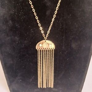 Loft Long Gold-tone Tassel Pendant Necklace