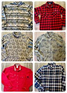 Woolrich & Carhartt  Flannel Shirt Mixed Sizes Reseller Lot of 6