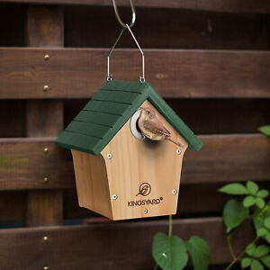Kingsyard Hanging Bird House Feeder Wooden Wren House Nest with Predator Guard