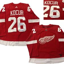 JOE KOCUR Signed & Inscribed Detroit Red Wings Red Adidas PRO Jersey-3x SC Champ
