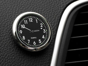 Universal Car Accessories Decoration Clock Auto Interior Ornament Silver Black