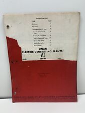 Onan Electric Generating Plants AJ Series Service Repair Manual 924-500