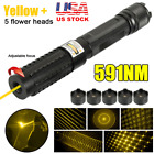 5W 591nm Golden Yellow Laser Pointer Pen SOS Wicked Lasers & 5 Caps