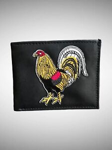 Billetera Vaquero Gallos Para Hombre De Piel Men’s Leather Rooster Wallet Black