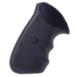 Fits Ruger Security Six Service Six Black Rubber Checkered Finger Groove Grips