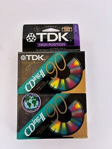 TDK CDing-II 90 Min IECII Type II Blank Cassette Tapes (2 Pack) NEW