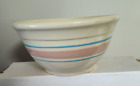 Vintage Mccoy Pottery Pink & Blue Stripe Mixing Bowl # 8 GOOD PREOWNED COND. #1