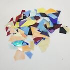 Vintage Stained Glass Assorted  Small Pieces and Colors 1 pound S14