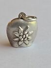 Sterling Silver ~ COW BELL Charm Pendant ~ NICE FLORAL DESIGN ~RINGS! VINTAGE!