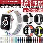 For Apple Watch Band Silicone Sport Strap 9 8 7 SE 6 5 4 3 2 40/41/42/44/45/49mm