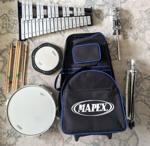 New ListingMapex Glockenspiel Snare Drum Set Stand Case Sticks Mallets 32 Note Bells