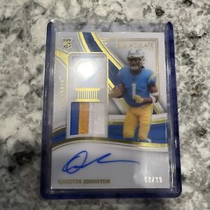 2023 Panini Immaculate - Quentin Johnston RPA - #68/99-Tri Color Double Patch RC