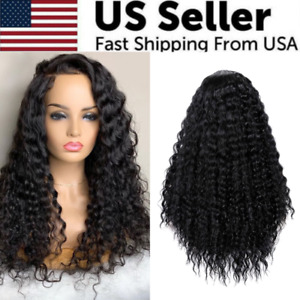 AA Hair Front Wig Womens Brazilian Human Long Curly Lace Wavy Hair Wigs US 2023
