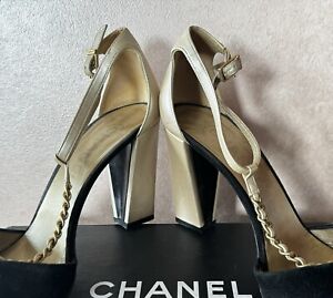 Chanel Heels Women’s Black/Gold Sz 38