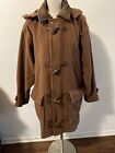 Vintage Timberland Wool Duffle Jacket Brown Toggle Button Men XS