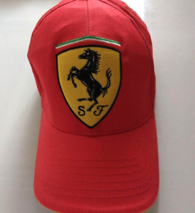 Ferrari Original Logo embroider Red Cotton Canvas Baseball cap (No tag) Rare F/S