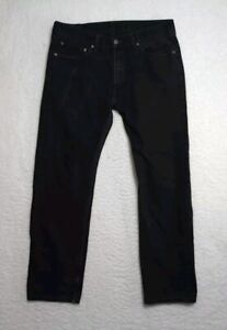 Levi's 505 Black Denim Regular Fit Men's Jeans Size 36x32 Straight Leg