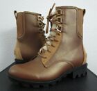 Womens Sorel Phoenix Lace Shearling Mid Ankle Fur Winter Insulated Boots - Camel