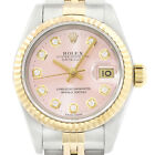 Rolex Ladies Datejust 69173 18K Gold & Steel Pink Diamond Dial Two Tone Watch