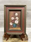 Vintage Floral Oil Painting Framed Still Life Bouquet Midcentury Mini Flowers