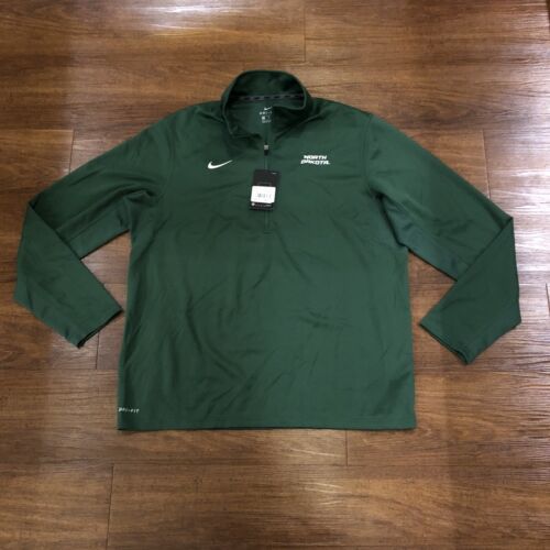 Nike North Dakota Fighting Hawks Shirt Zip Pullover Men’s Size XL Green