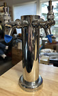 Double Tap Draft Beer Tower Bar Pub Kegerator Dual Chrome Faucet Stainless steel