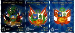 Peru 2021 Peru Bicentennial Historical Coat of Arms of Peru 3v MNH