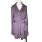 Princess Polly Party Time Dress Purple Wrap V-Neck Long Sleeves Size 10