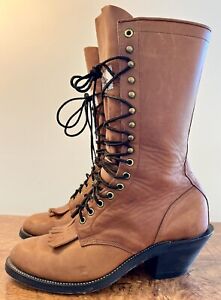 Men’s OLATHE 9.5 EE Packer Western Cowboy Boots 11” Tall 6861 Brown USA 🇺🇸