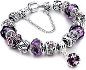 PANDORA BRACELET WITH HEART AND LOVE EUROPEAN CHARMS